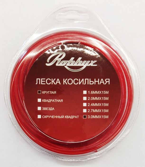 леска 3,0 мм х 12 м круг, красная Robbyx