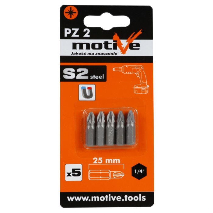 насадки с магнитом PZ2 25мм 5шт MOTIVE