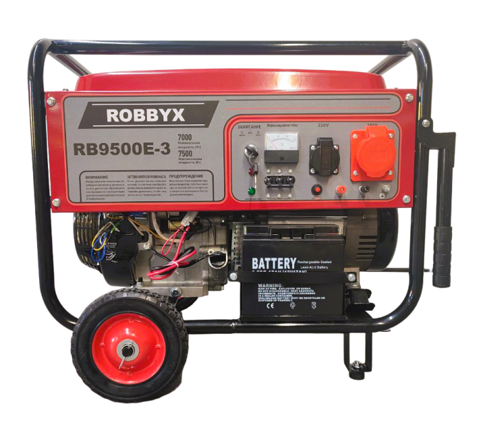 Генератор бензиновый Robbyx RB9500E-3 7,5 кВт 380В