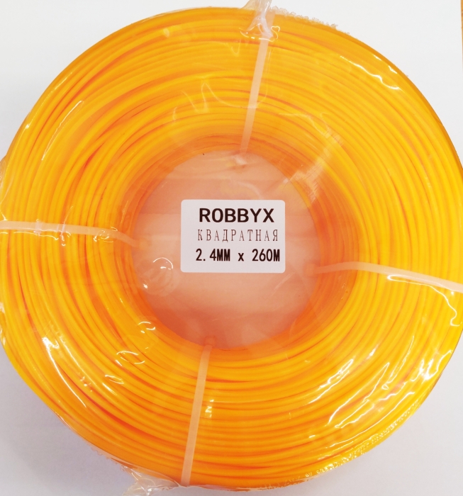 леска 2,4 мм х 260 м квадрат, желтая Robbyx