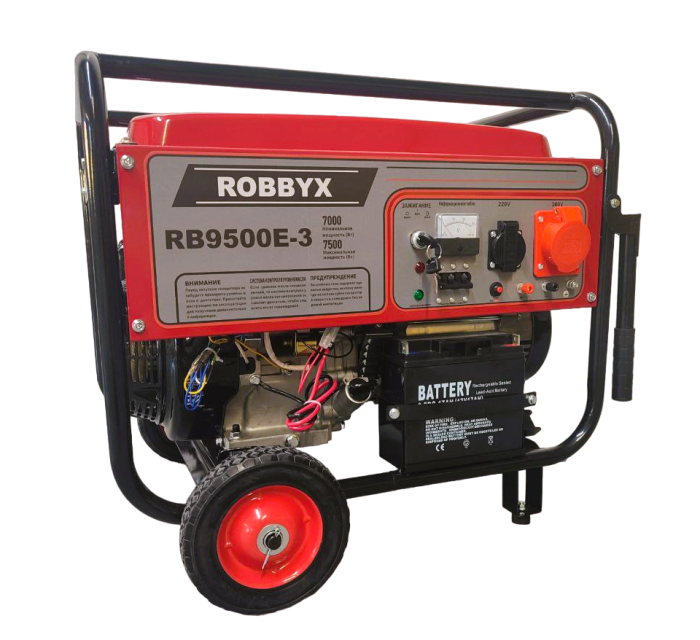 Генератор бензиновый Robbyx RB9500E-3 7,5 кВт 380В