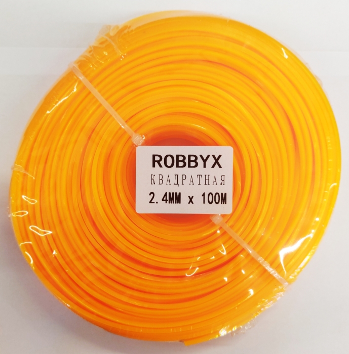 леска 2,4 мм х 100 м квадрат, желтая Robbyx