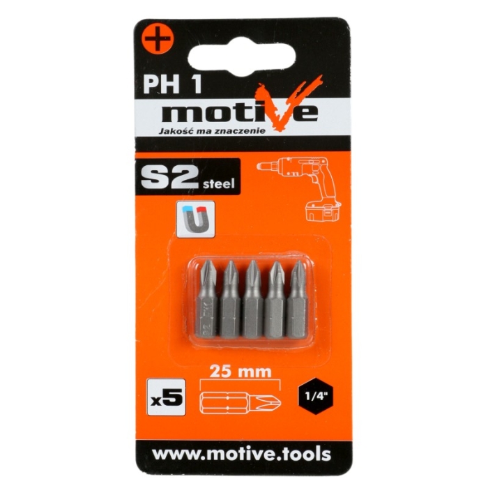 насадки с магнитом PH1 25мм 5шт MOTIVE